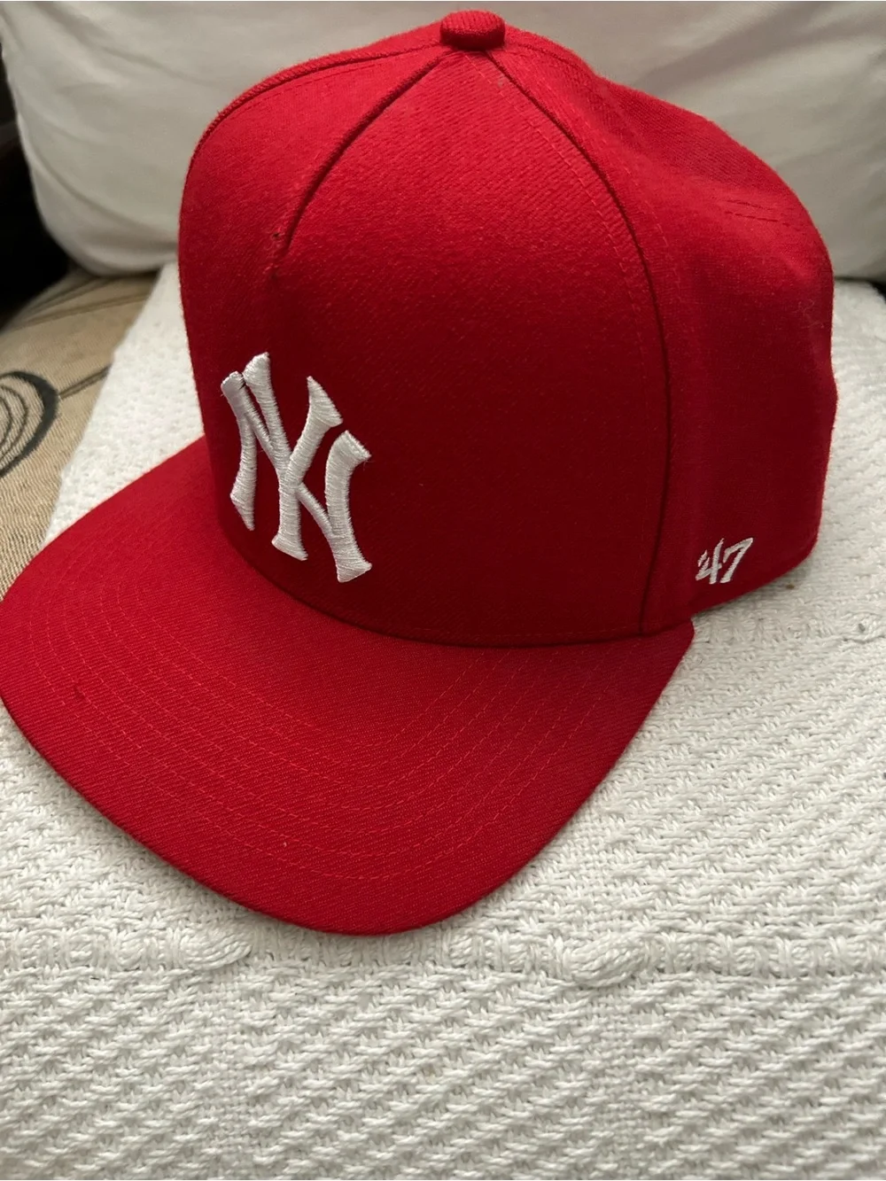 47 Kids Red New York Yankees Hat with White Logo